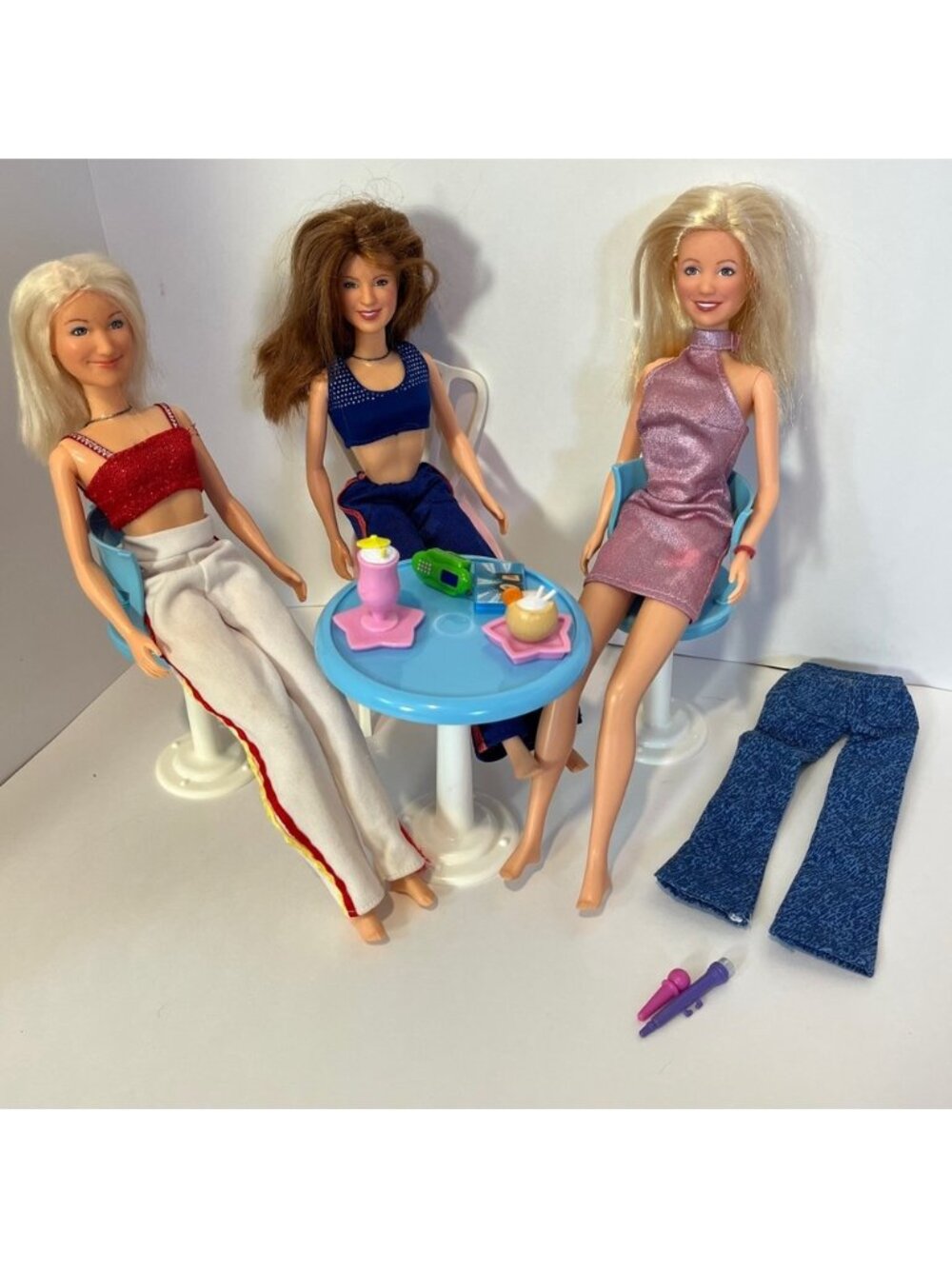 Vintage 2000 Singing S Club 7 Doll Lot Sing N Style Hasbro Jo Hannah Rachel